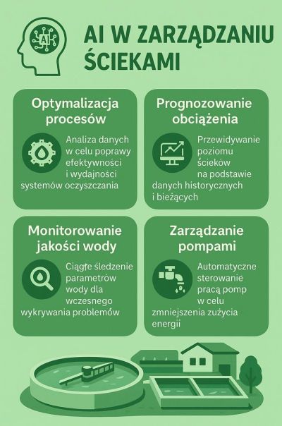 AI w zarządzaniu ściekami - infografika