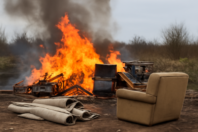 Nielegalne spalanie odpadów w Kielcach