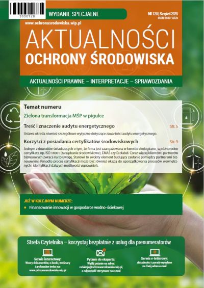 Aktualności ochrony środowiska nr specjalny 128 - sierpień 2025