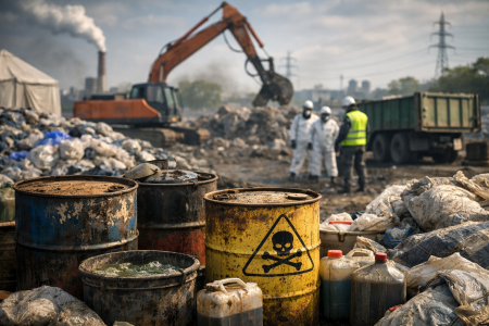 Usuwanie nielegalnych odpadów w Kutnie